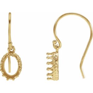 Cabochon Crown Earrings