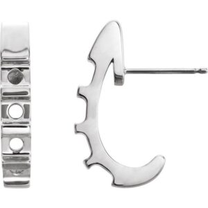 Channel-Set J-Hoop Earrings