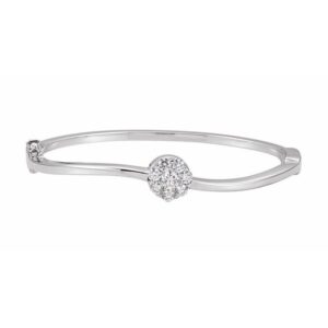 Cluster Hinged Bangle Bracelet