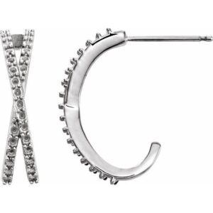 Criss-Cross J-Hoop Earrings