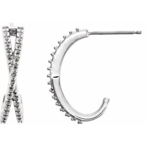 Criss-Cross J-Hoop Earrings