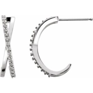 Criss-Cross J-Hoop Earrings