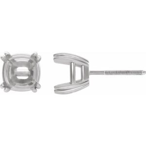 Cushion Double Claw-Prong Stud Earrings