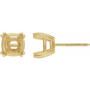 Cushion Double Claw-Prong Stud Earrings