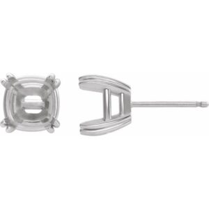 Cushion Double Claw-Prong Stud Earrings