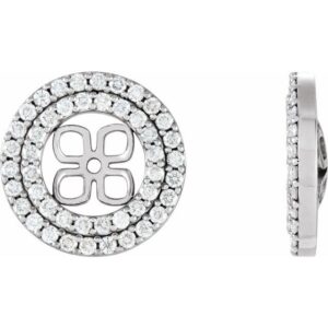 Double Halo-Style Earring Jackets for Pearl Studs