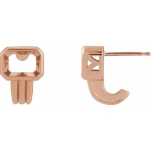 Emerald Bezel-Set Earrings