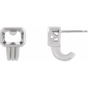 Emerald Bezel-Set Earrings