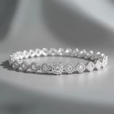 Floral diamond tennis bracelet