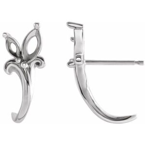 Floral J-Hoop Earrings