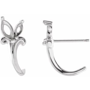 Floral J-Hoop Earrings