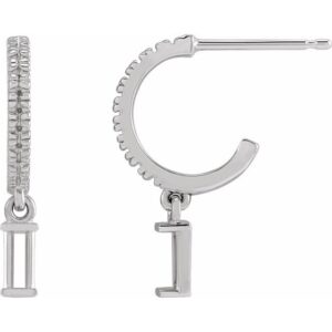 French-Set Dangle Hoop Earrings