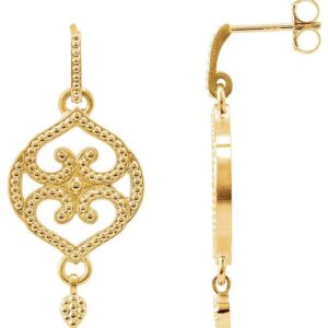 Granulated Scroll Earrings