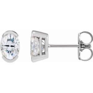 Half-Bezel Solitaire Stud Earrings