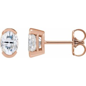 Half-Bezel Solitaire Stud Earrings