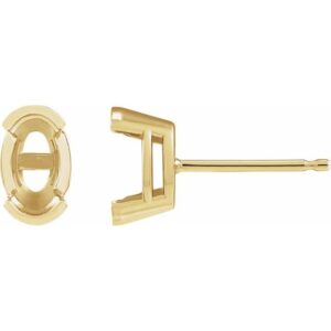 Half-Bezel Solitaire Stud Earrings