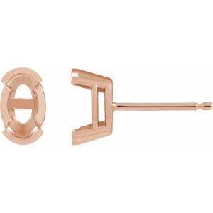 Half-Bezel Solitaire Stud Earrings
