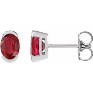 Half-Bezel Solitaire Stud Earrings