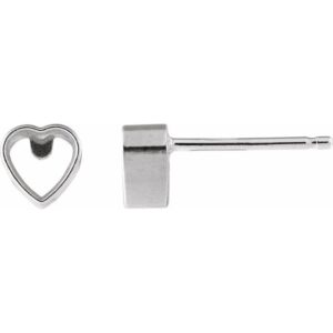 Heart Bezel-Set Stud Earrings