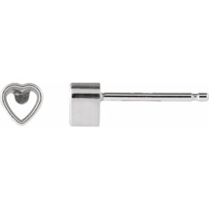 Heart Bezel-Set Stud Earrings