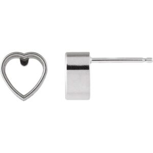 Heart Bezel-Set Stud Earrings