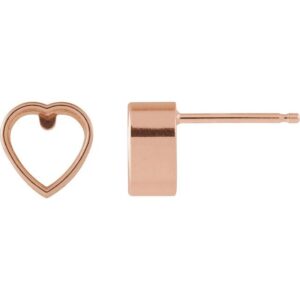 Heart Bezel-Set Stud Earrings