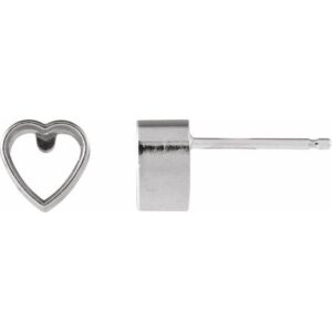 Heart Bezel-Set Stud Earrings