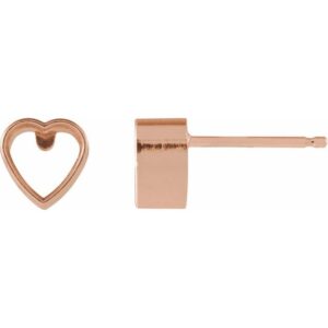 Heart Bezel-Set Stud Earrings