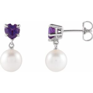 Heart & Pearl Earrings