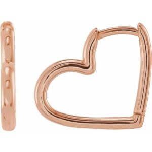 Hinged Heart Huggie Earrings