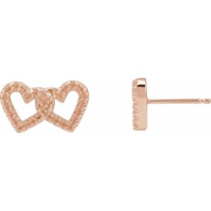 Interlocking Heart Stud Earrings