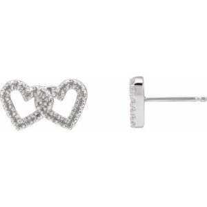 Interlocking Heart Stud Earrings