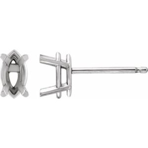 Marquise 4-Prong Lightweight Stud Earrings