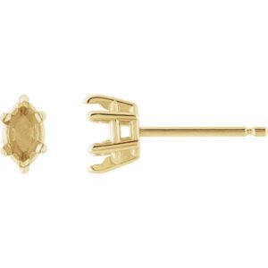 Marquise 6-Prong Claw Stud Earrings