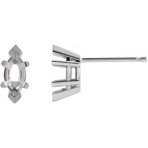 Marquise 6-Prong V-End Stud Earrings
