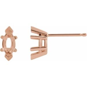 Marquise 6-Prong V-End Stud Earrings