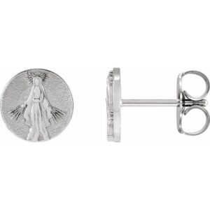 Miraculous Medal Stud Earrings