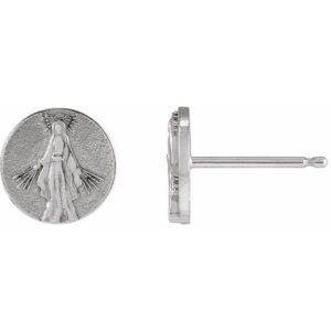Miraculous Medal Stud Earrings