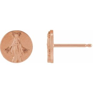 Miraculous Medal Stud Earrings