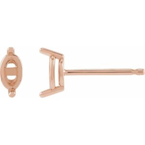 Oval 2-Prong Stud Earrings
