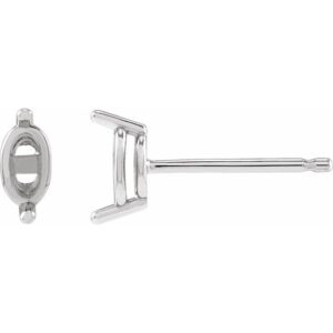 Oval 2-Prong Stud Earrings
