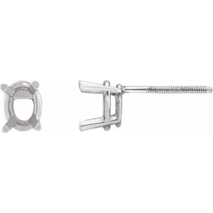 Oval 4-Prong Lightweight Stud Earrings
