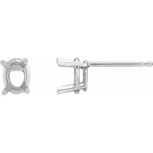 Oval 4-Prong Lightweight Stud Earrings