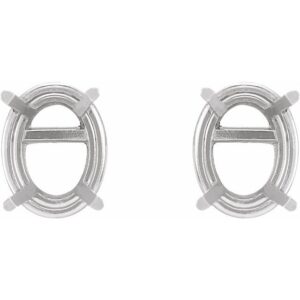 Oval 4-Prong Lightweight Stud Earrings