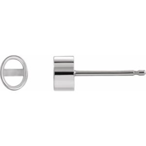 Oval Bezel-Set Stud Earrings