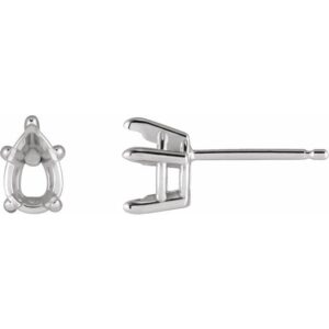 Pear 5-Prong Claw Stud Earrings