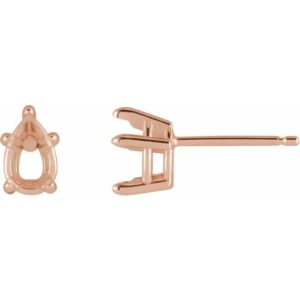 Pear 5-Prong Claw Stud Earrings