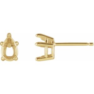 Pear 5-Prong Claw Stud Earrings