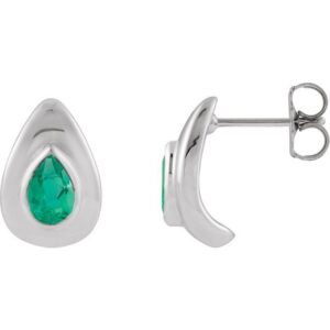 Pear Bezel Set Earrings