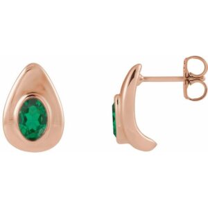 Pear Bezel Set Earrings